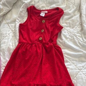 Red Sleeveless Kids Dress